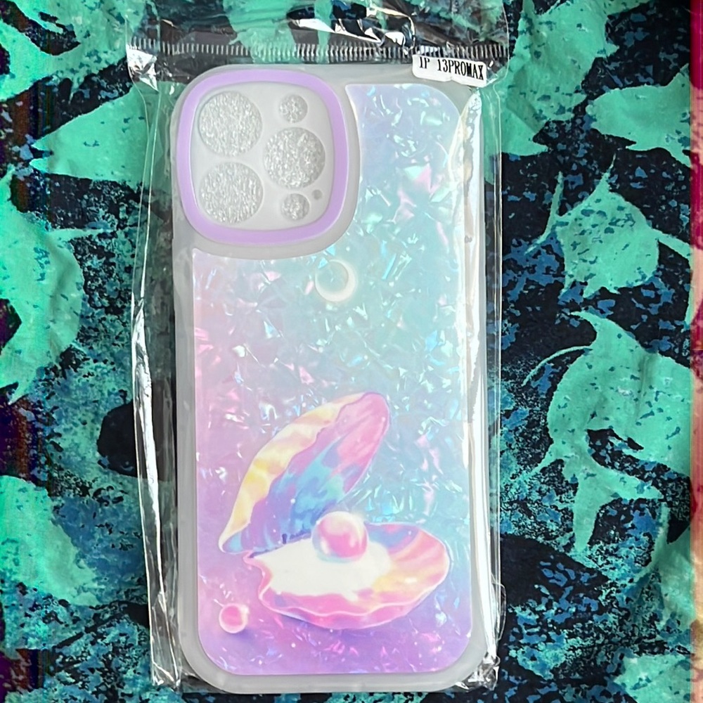 iPhone 13 Pro Max Phone Case -Clam - Pearl-❤️💕Simply simply cute